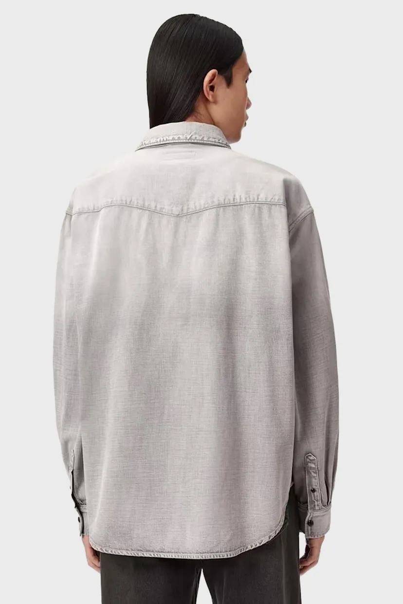 Мужская серая джинсовая рубашка AL DENIM 3
