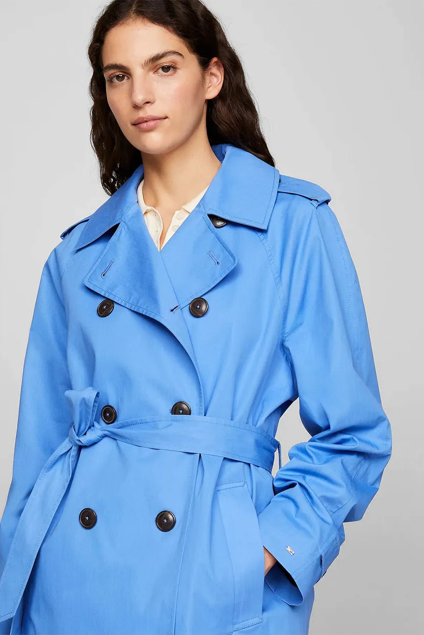 Жіночий блакитний тренч COTTON SHORT TRENCH 4