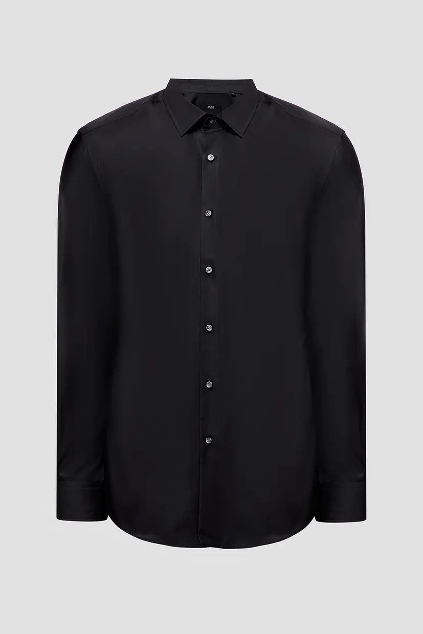 Чоловіча чорна сорочка Easy Iron Slim Fit 6