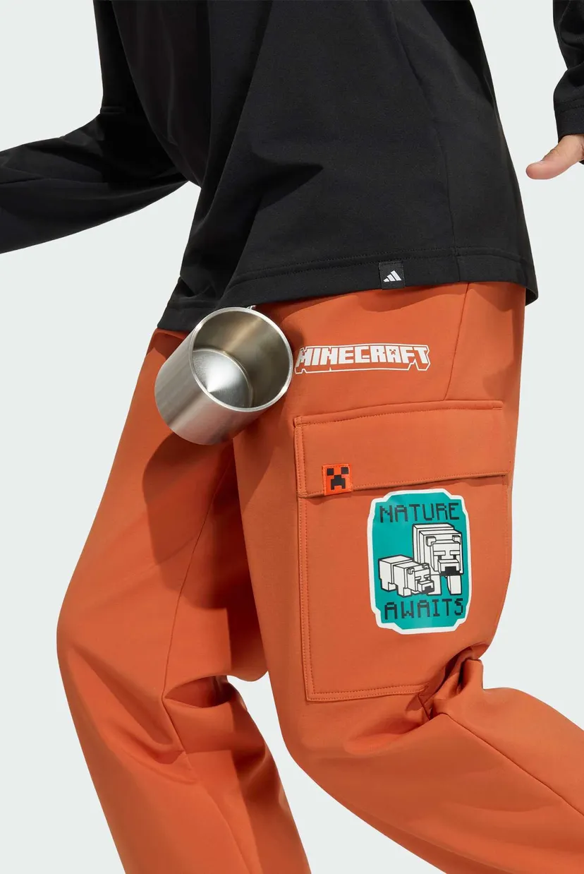 Детские оранжевые спортивные брюки Adidas Minecraft Terrex CLIMAWARM Softshell 5