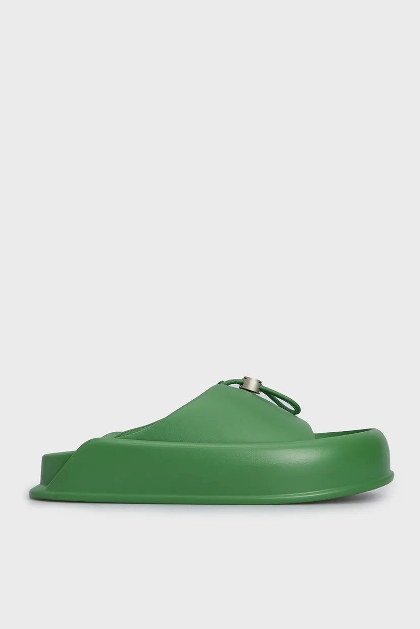 Женские зеленые кожаные слайдеры Tennessee 1