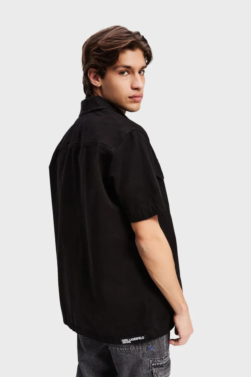 Мужская черная рубашка KLJ SS POCKET SHIRT 3