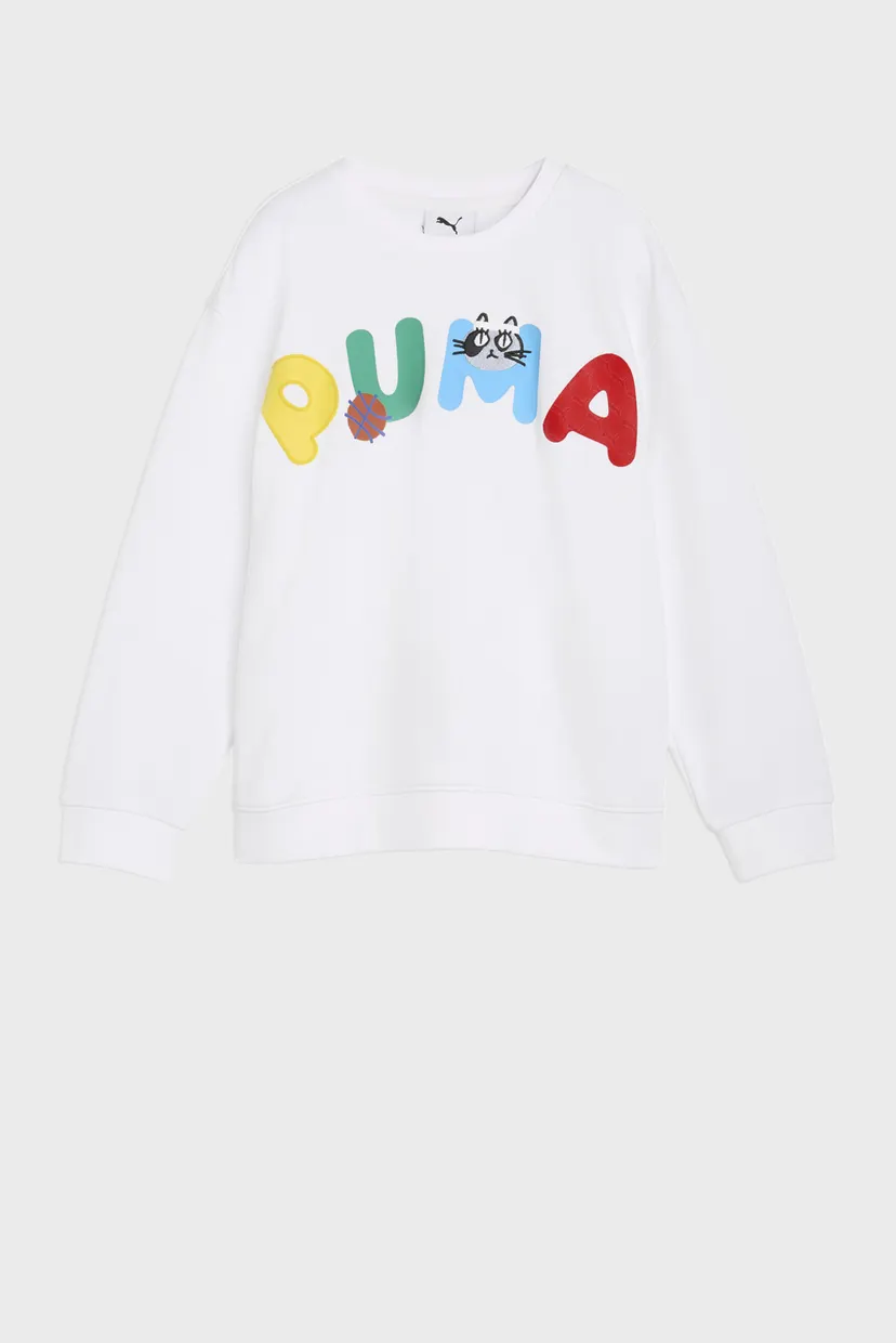 Дитячий білий світшот Sporty Cats Relaxed Sweatshirt Kids 4
