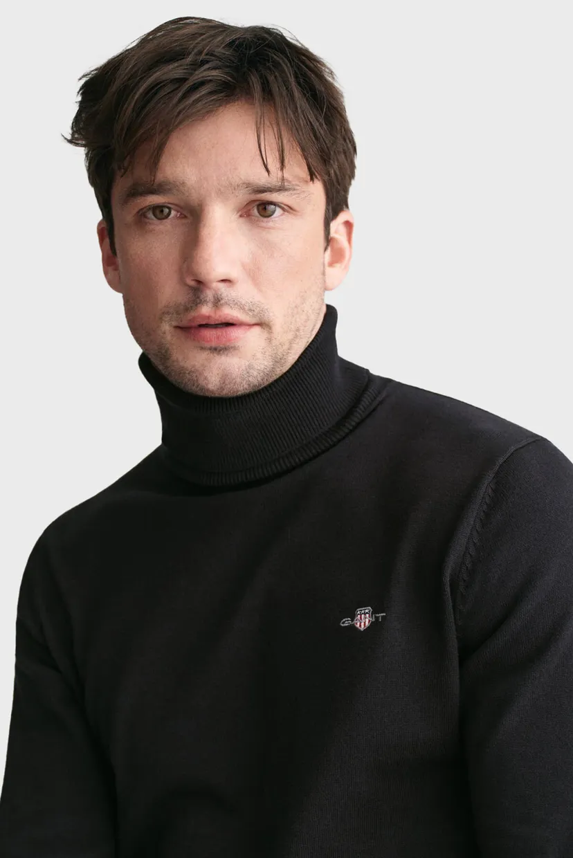 Чоловічий чорний гольф CLASSIC COTTON ROLLERNECK 5