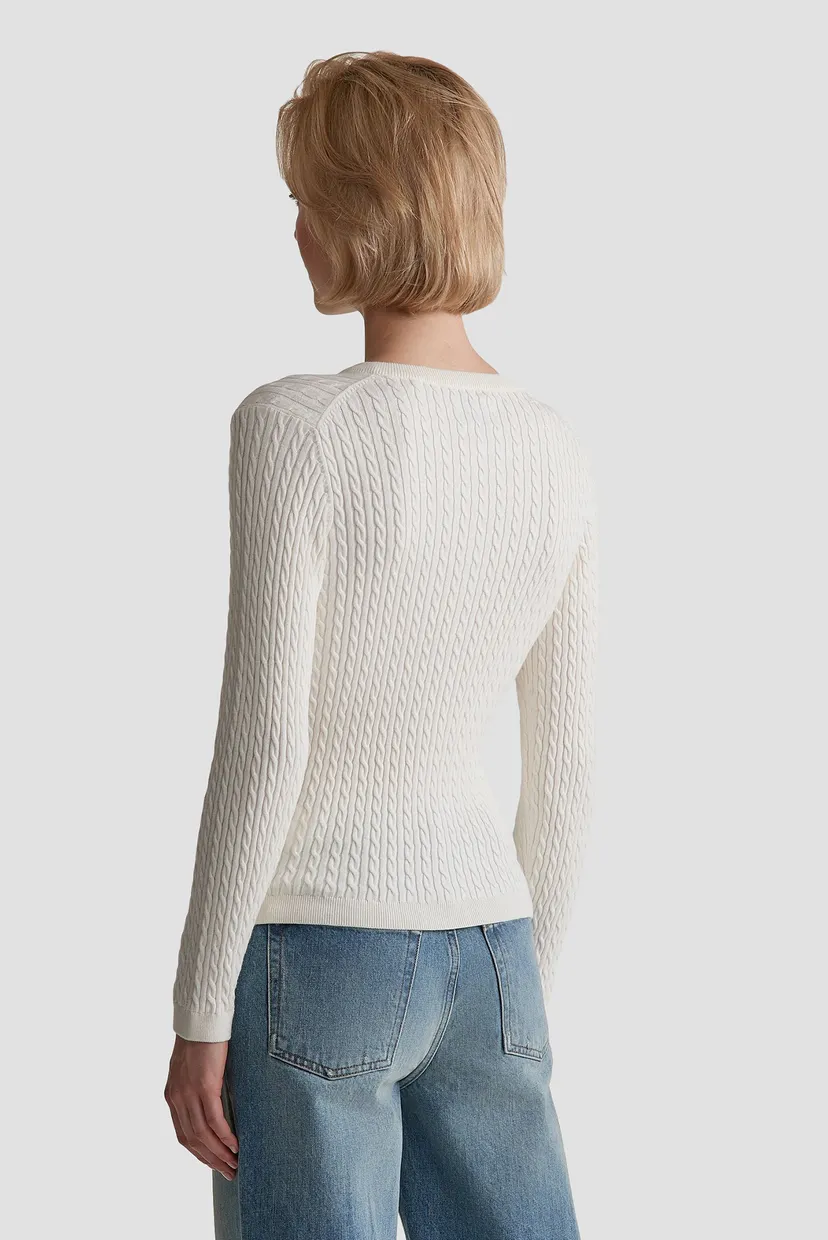 Жіночий білий кардиган MINI CABLE KNIT 3