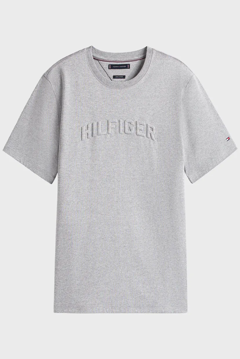 Чоловіча сіра футболка HILFIGER ARCH EMBOSSED 4