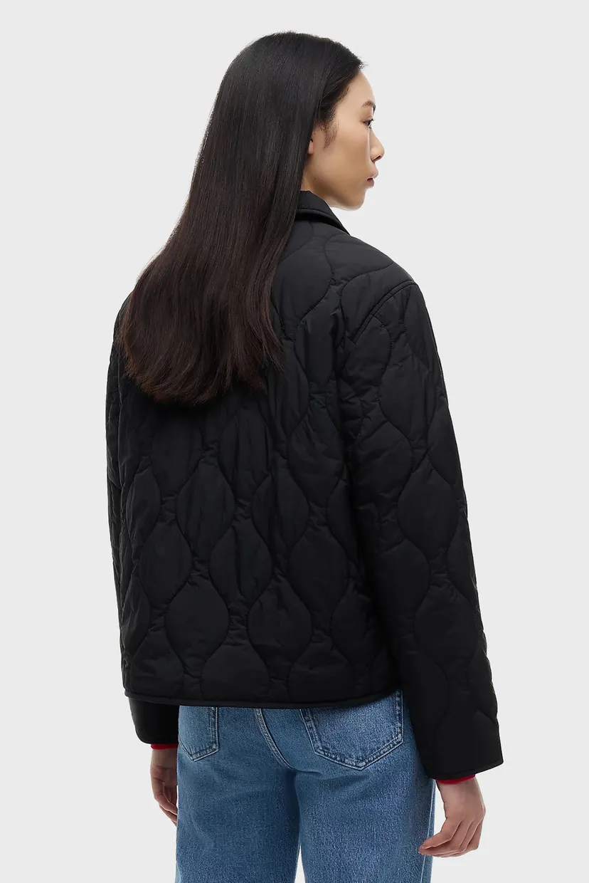 Женская черная куртка COACH COLLAR QUILTED JACKET 3