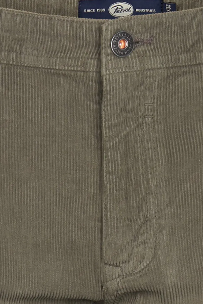 Чоловічі оливкові вельветові джинси Tapered 7