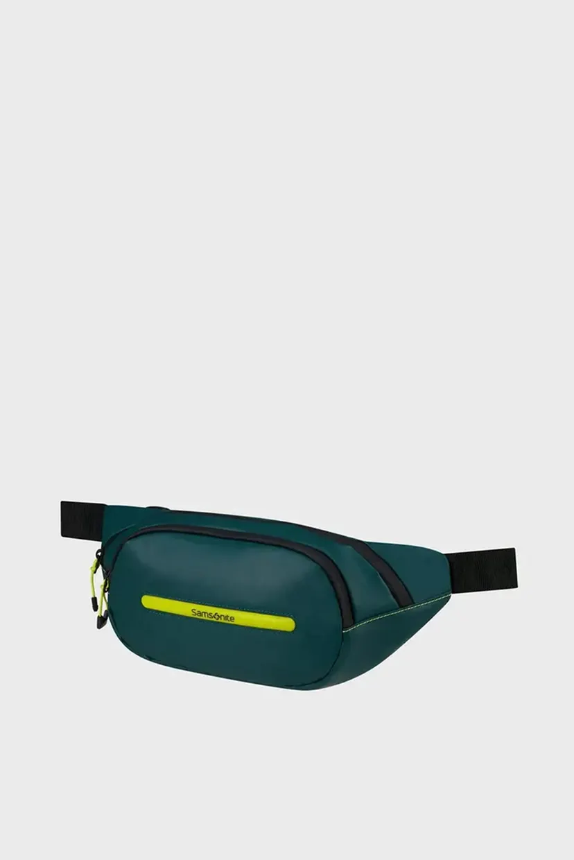Темно-зеленая поясная сумка ECODIVER DARK TEAL/LIME 3