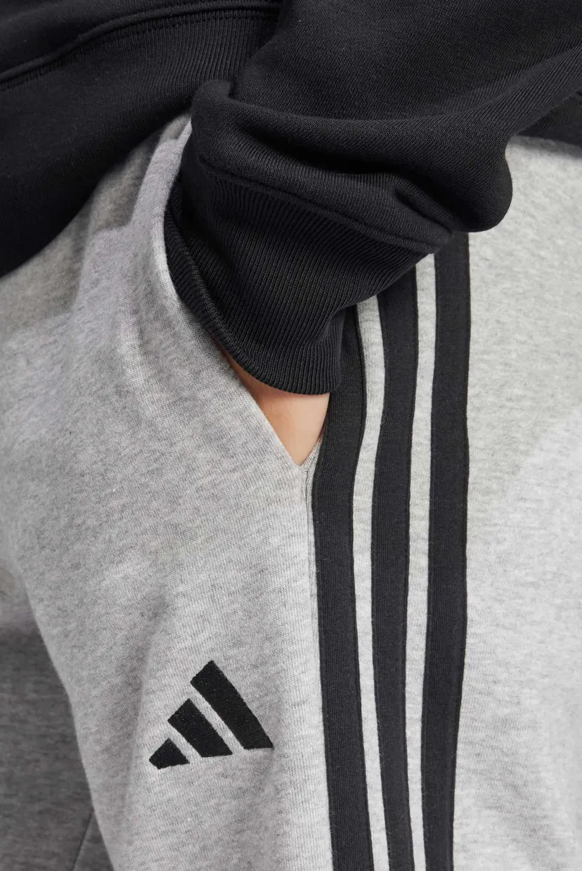 Женские серые спортивные брюки Essentials 3-Stripes French Terry Cuffed 4