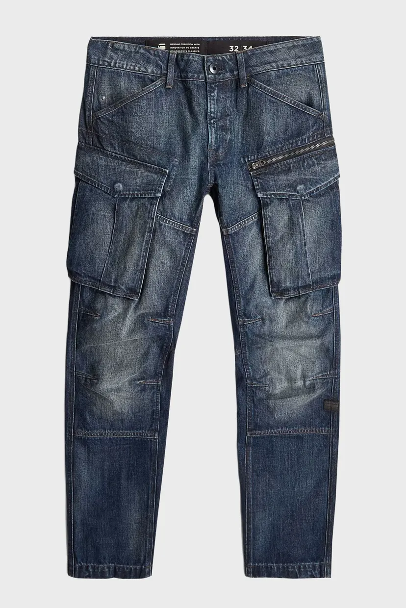 Чоловічі сині джинси Rovic zip 3d regular tapered denim 6