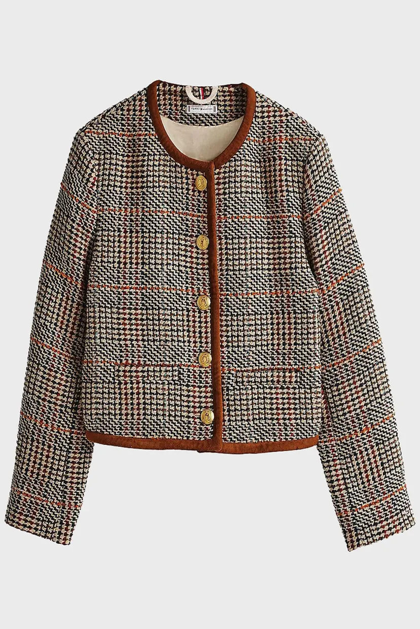 Жіночий твідовий жакет TWEED WOOL MIX CHECK CREW JACKET 5