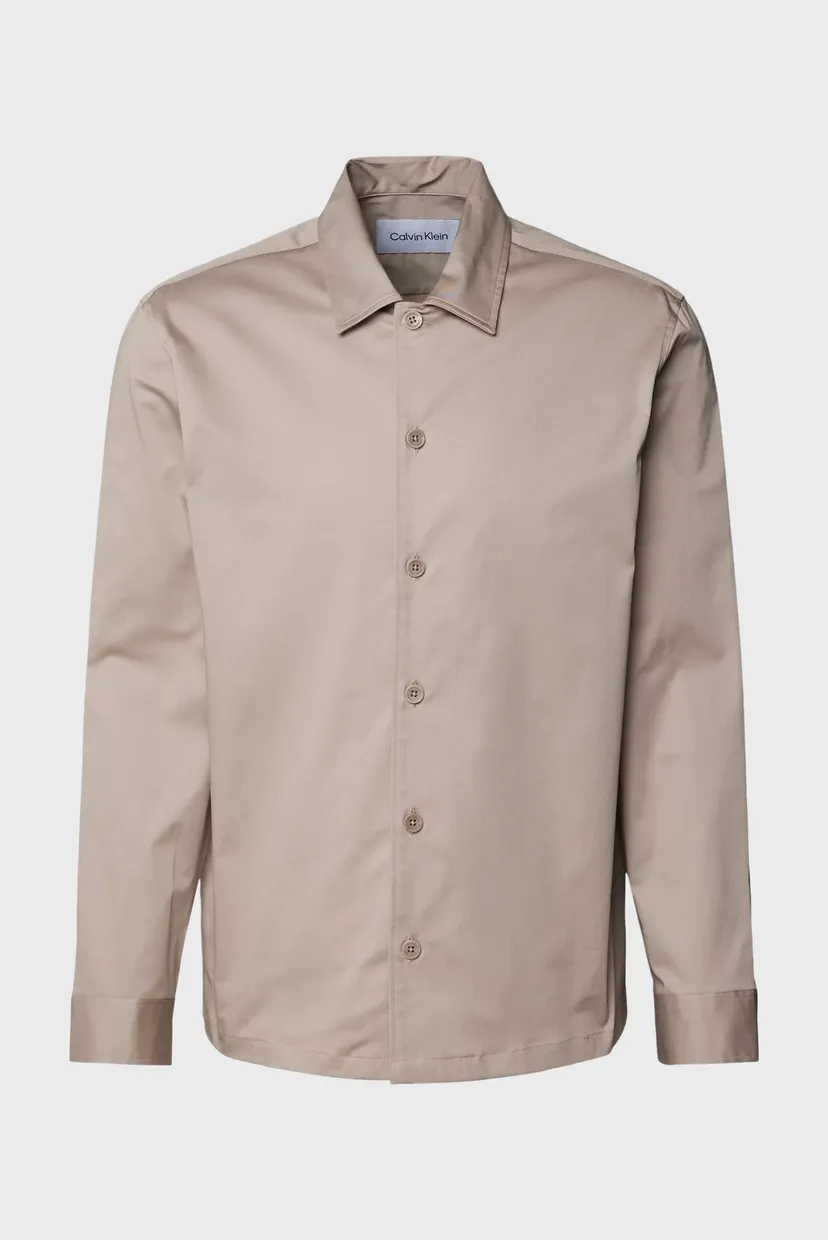 Мужская бежевая рубашка STRETCH SATEEN TAILORING 5