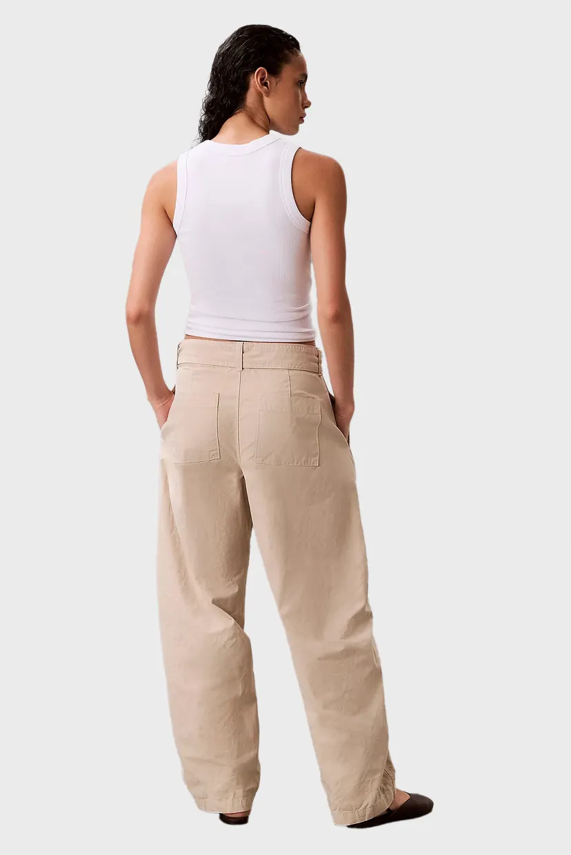 Жіночі бежеві брюки COTTON SEAMED PANT 4