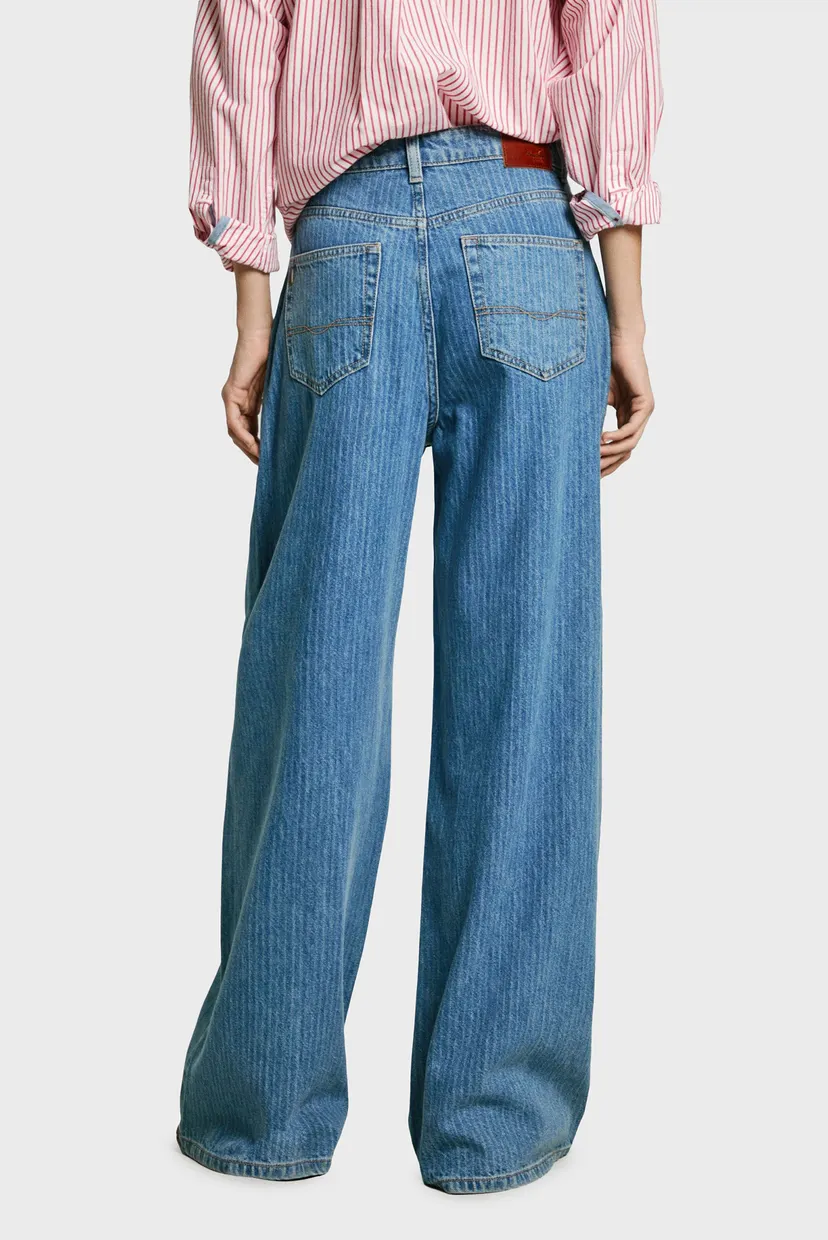 Женские синие джинсы в полоску WIDE LEG JEANS UHW JAIMY 3