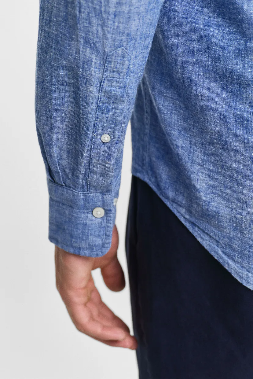 Мужская голубая льняная рубашка REG COTTON LINEN SHIRT 5
