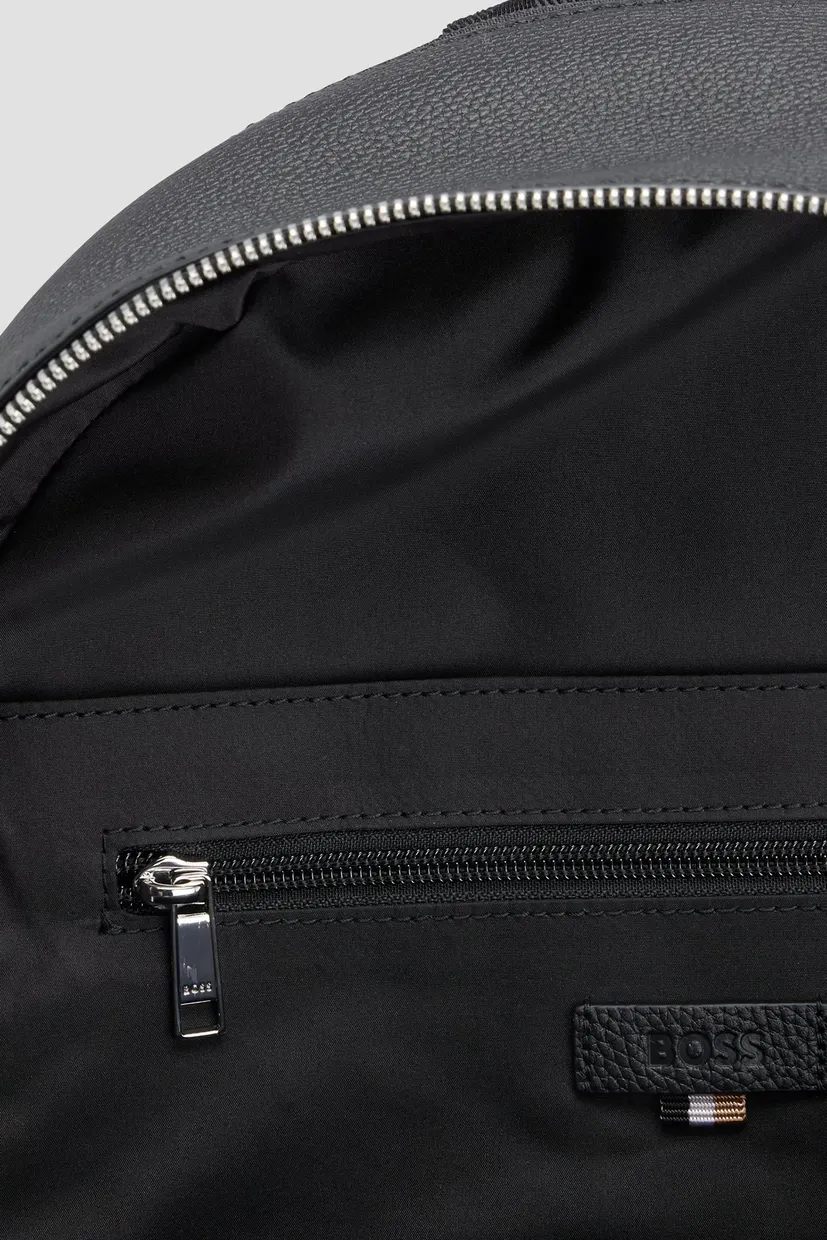 Чоловічий чорний шкіряний рюкзак 6