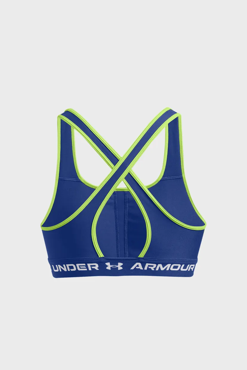 Женский синий топ UA Crossback Mid Bra 6