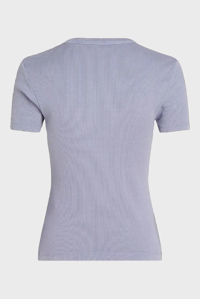 Жіноча бузкова футболка WASHED WOVEN LABEL RIB FIT TEE 6