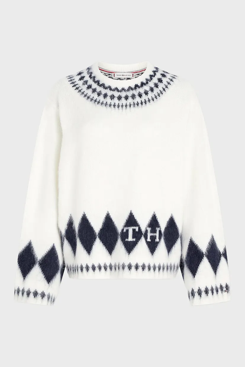 Жіночий білий джемпер FAIRISLE OVERSIZED 6