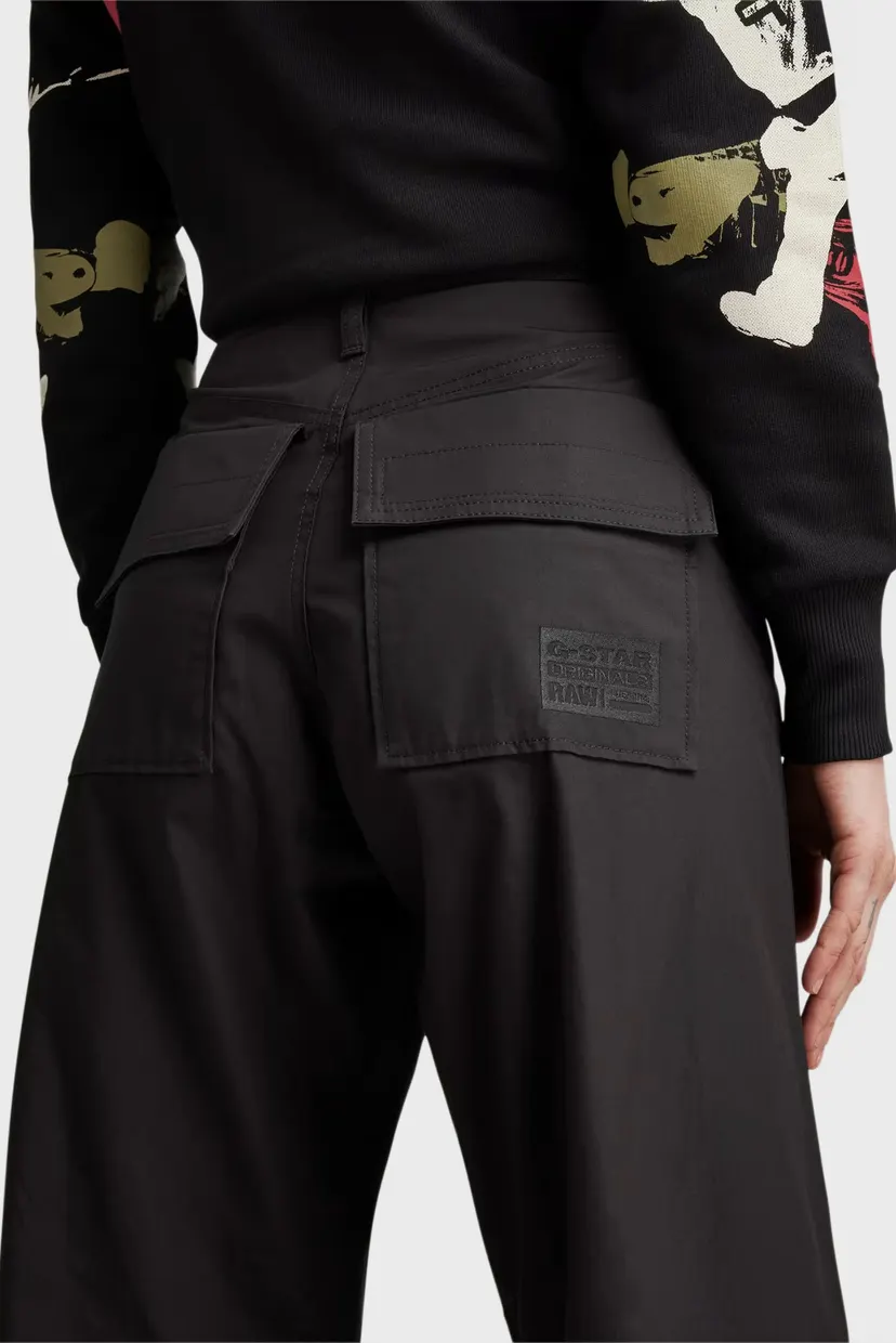 Жіночі чорні брюки High waist Cargo 4