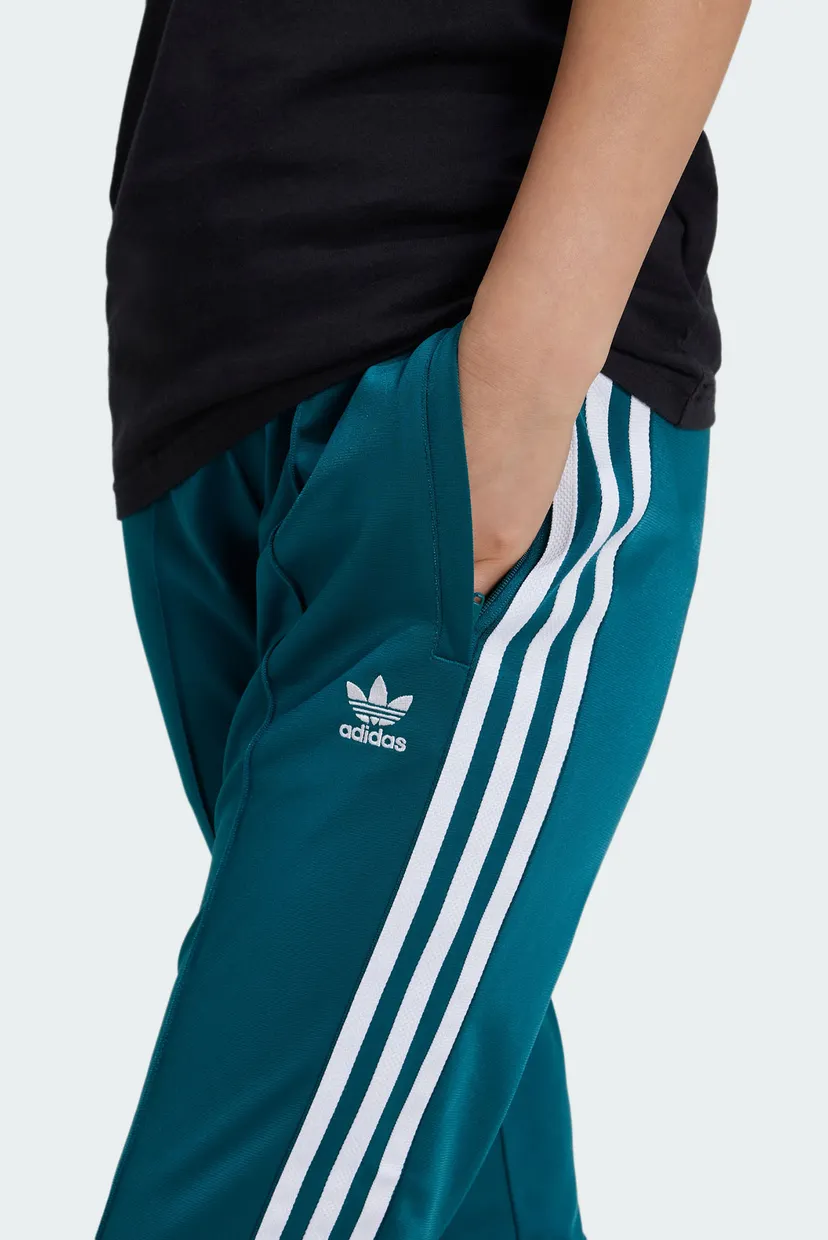 Детские бирюзовые спортивные брюки Adicolor SST Open Hem Slim Track Kids 4