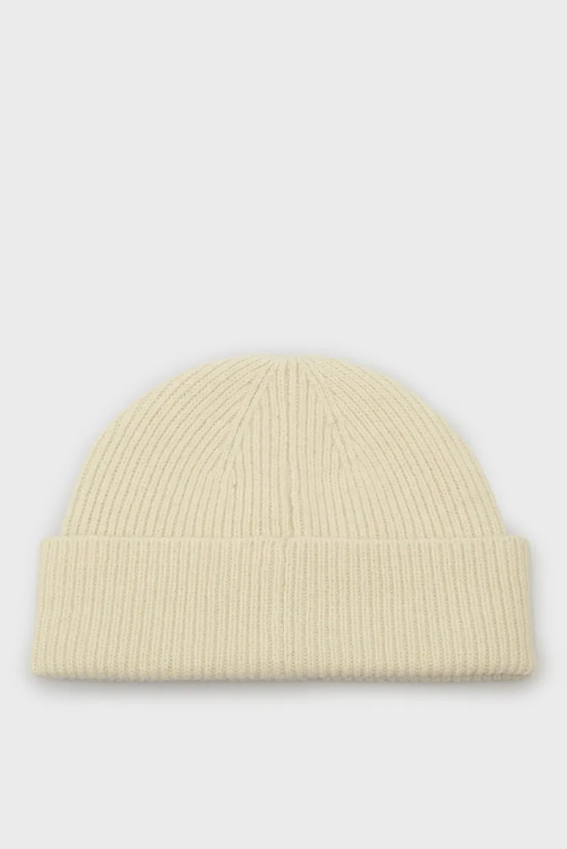 Мужская белая шерстяная  шапка WOOL KNITTED BEANIE 3