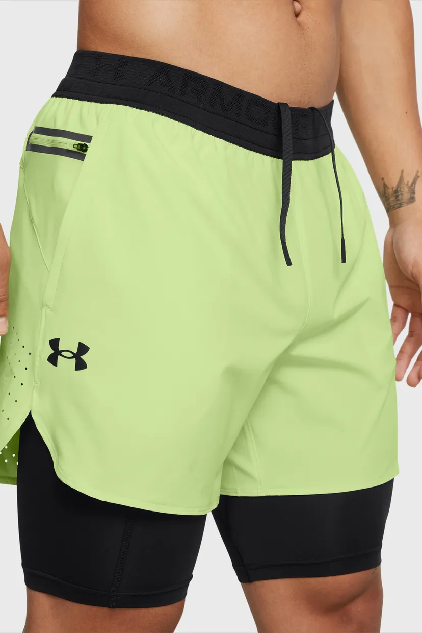 Чоловічі салатові шорти UA Peak Woven 2in1 Sts 4