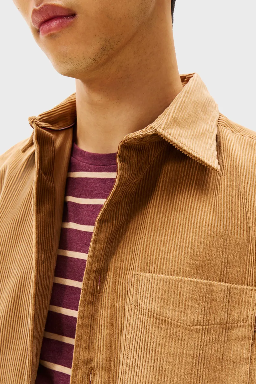 Мужская рыжая вельветовая рубашка CORDUROY 4