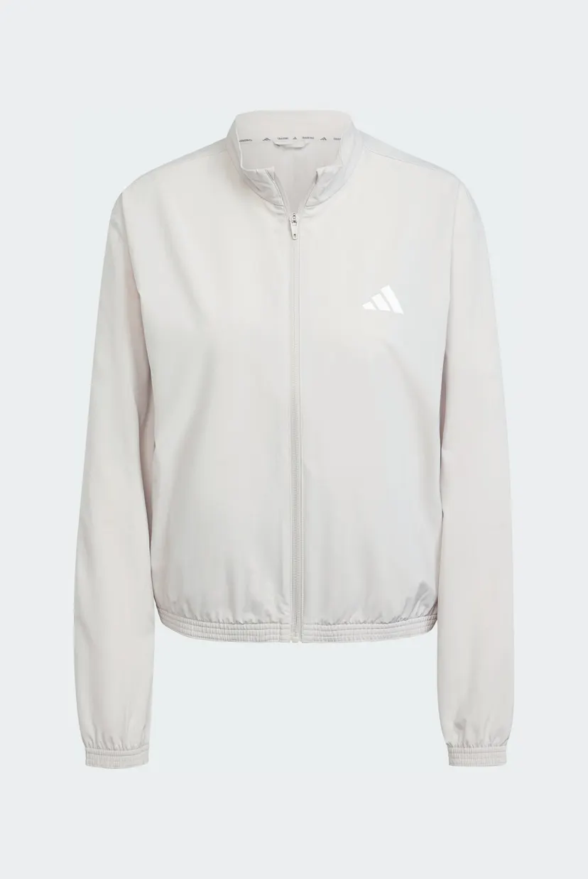 Жіноча бежева спортивна кофта Train Essentials 3-Stripes Woven Warm-Up Jack 6