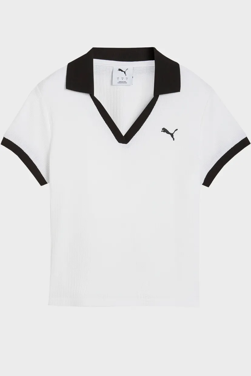 Женское белое поло Wardrobe Essentials Polo Women 4