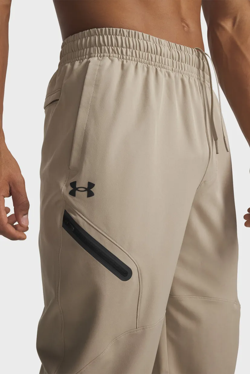 Мужские бежевые спортивные брюки UA Unstoppable Woven Jogger-BRN 4