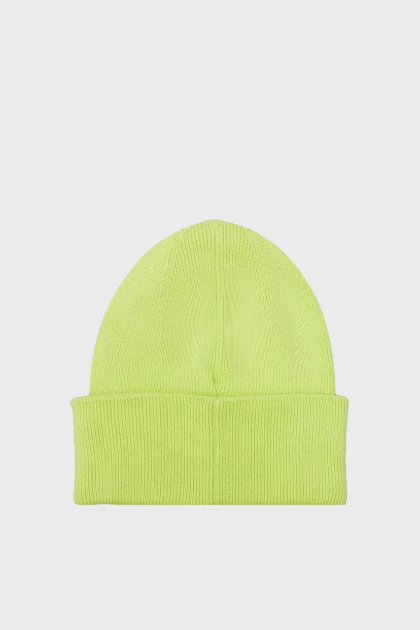 Мужская салатовая шапка FINE COTTON RIB BEANIE 3