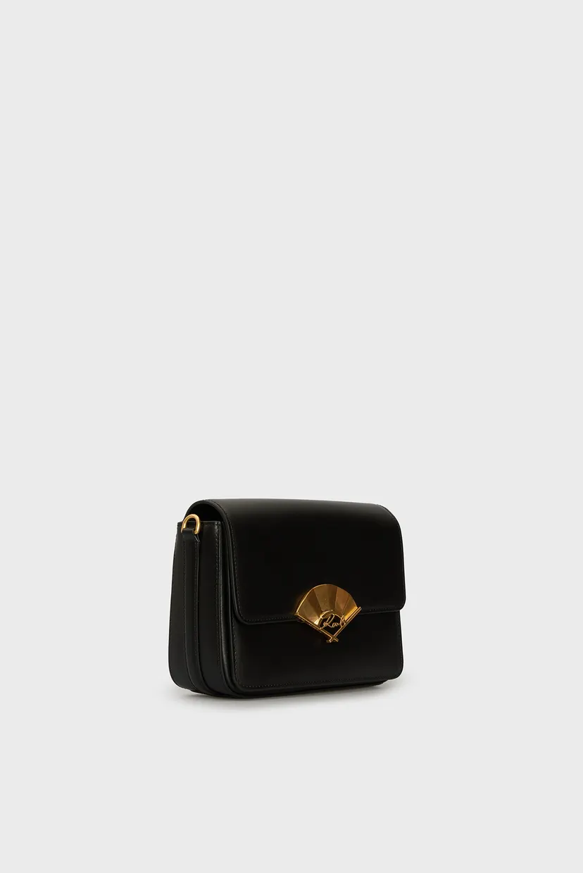 Жіноча чорна шкіряна сумка k signature fan md crossbody 3