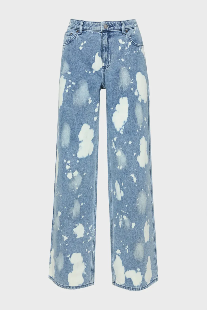 Жіночі блакитні джинси з візерунком RELAXED WIDE LEG JEAN 4