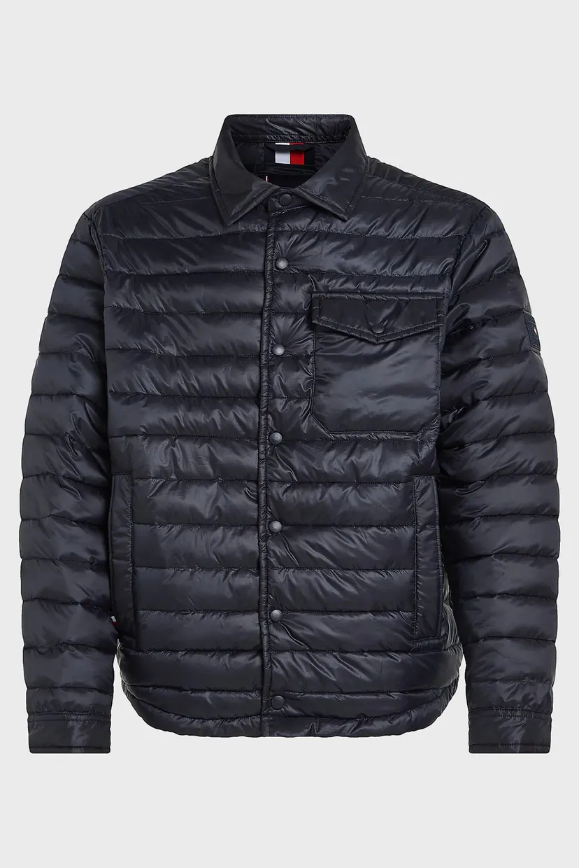 Мужская темно-синяя куртка PACKABLE RECYCLED SHIRT JACKET 6