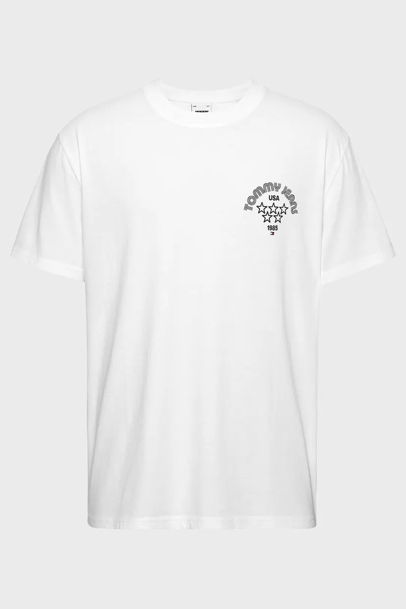 Чоловіча біла футболка TJM REG TOMMY STAR DNA TWIST TEE 5