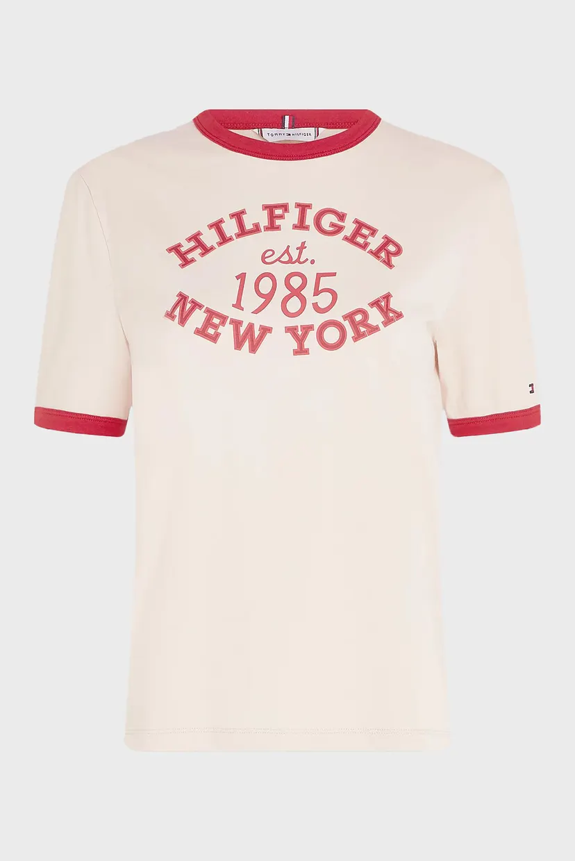 Жіноча бежева футболка REG VARSITY RINGER 5
