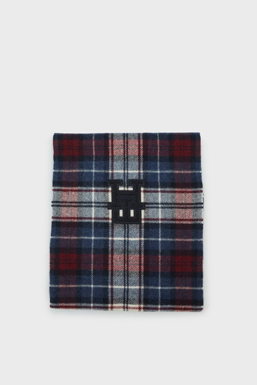 Чоловічий картатий вовняний шарф TH MONOGRAM TARTAN SCARF 4