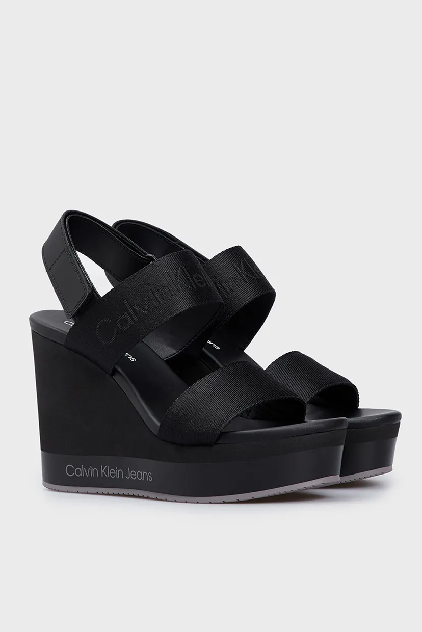 Жіночі чорні босоніжки WEDGE SANDAL WEBBING 3
