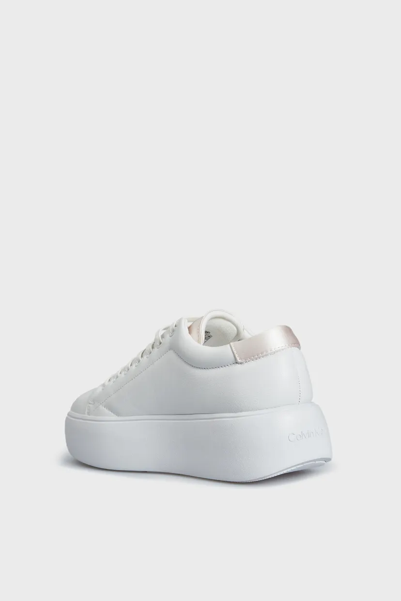 Женские белые кожаные сникерcы BUBBLE CUPSOLE LACE UP 5