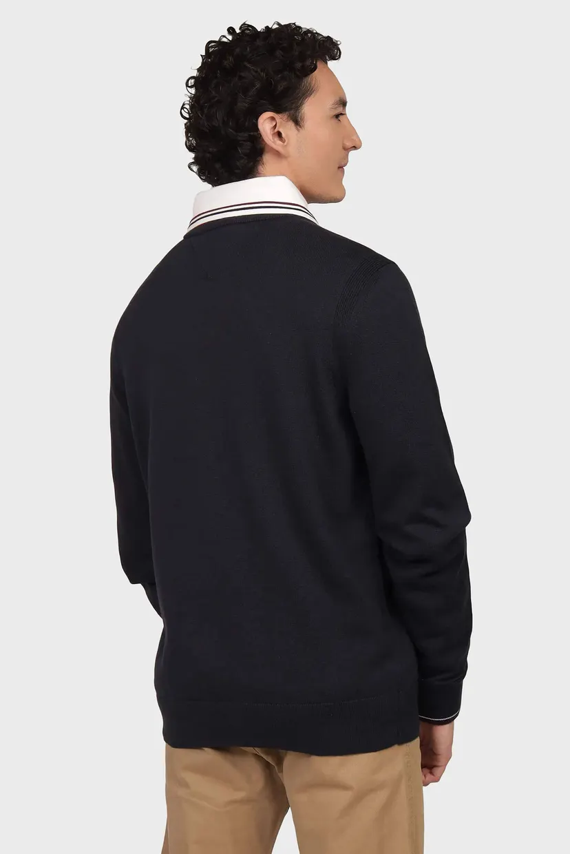 Чоловічий темно-синій джемпер RWB COTTON CREW NECK 3