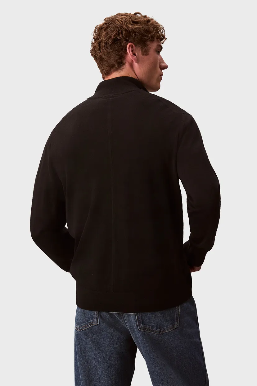 Мужская черная шерстяная кофта LS MERINO QZ 3