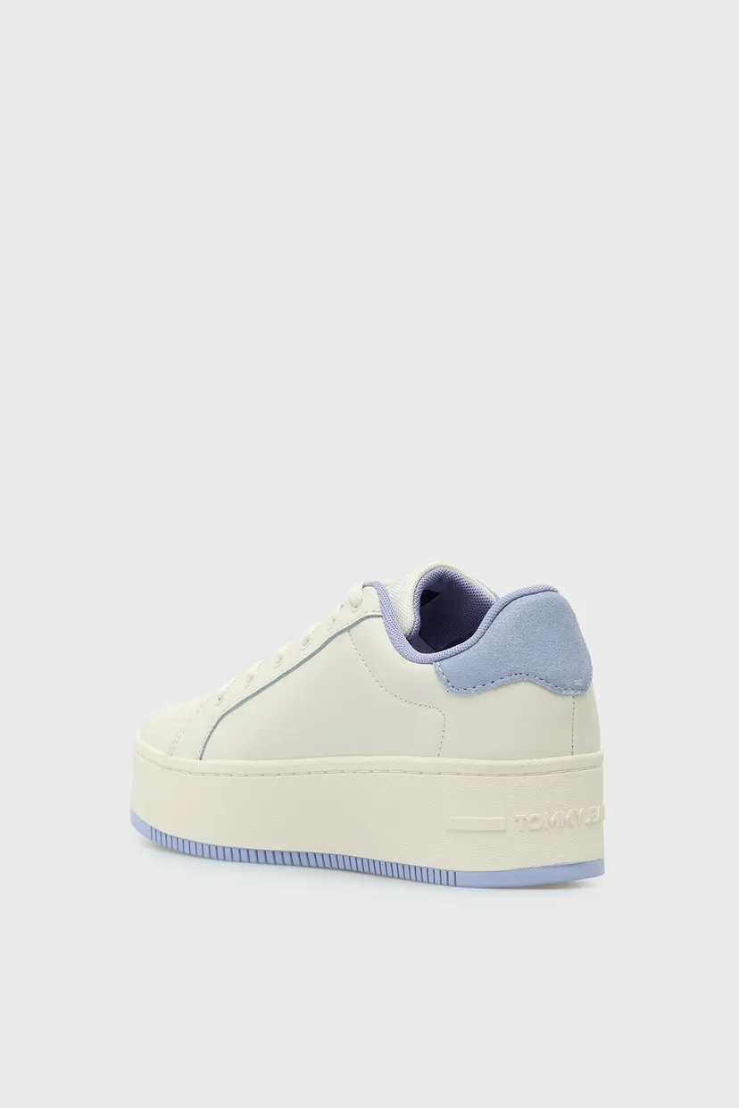 Жіночі білі шкіряні снікерси FLATFORM 5
