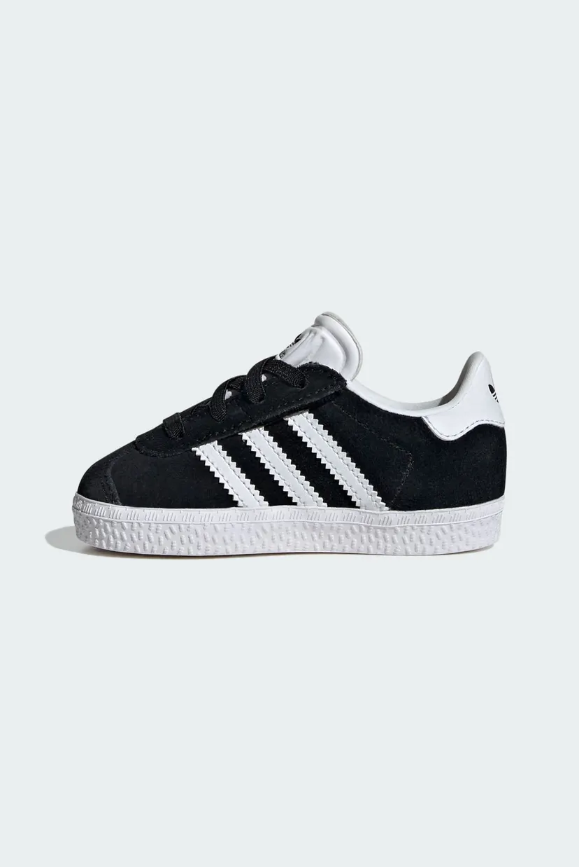 Дитячі чорні замшеві кросівки Gazelle Comfort Closure Elastic Laces Kids 6