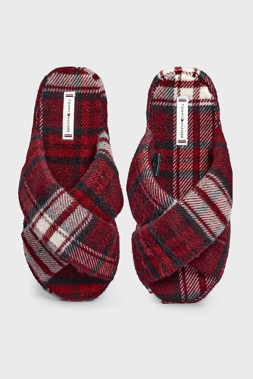 Жіночі бордові картаті капці TARTAN CHECK HOME SLIPPER 4
