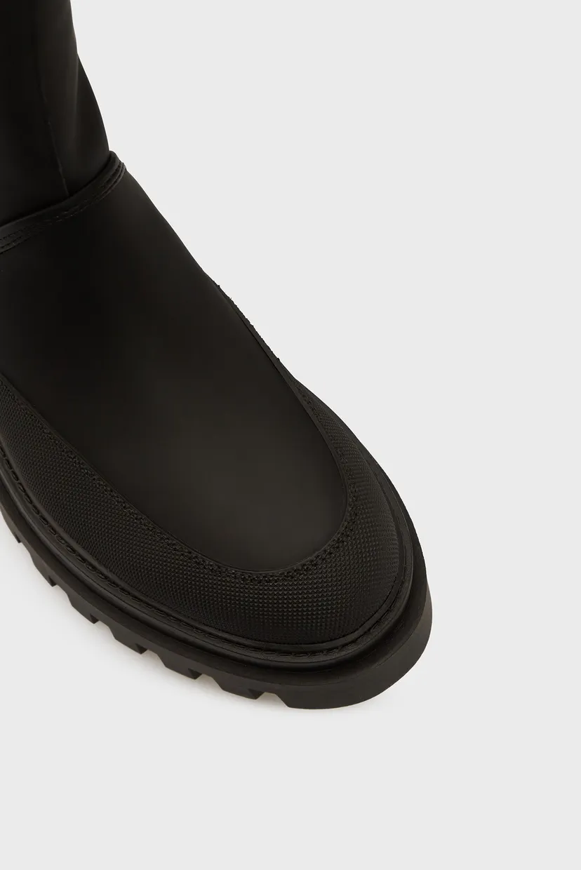 Женские черные кожаные сапоги FLATFORM RAINBOOT HIGH MG R 4