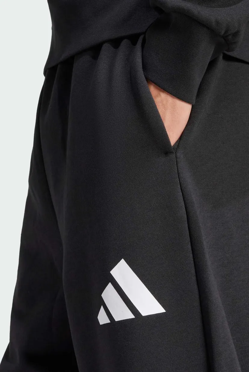 Мужские черные спортивные брюки Essentials Wide-Leg 3 Bar Logo 4