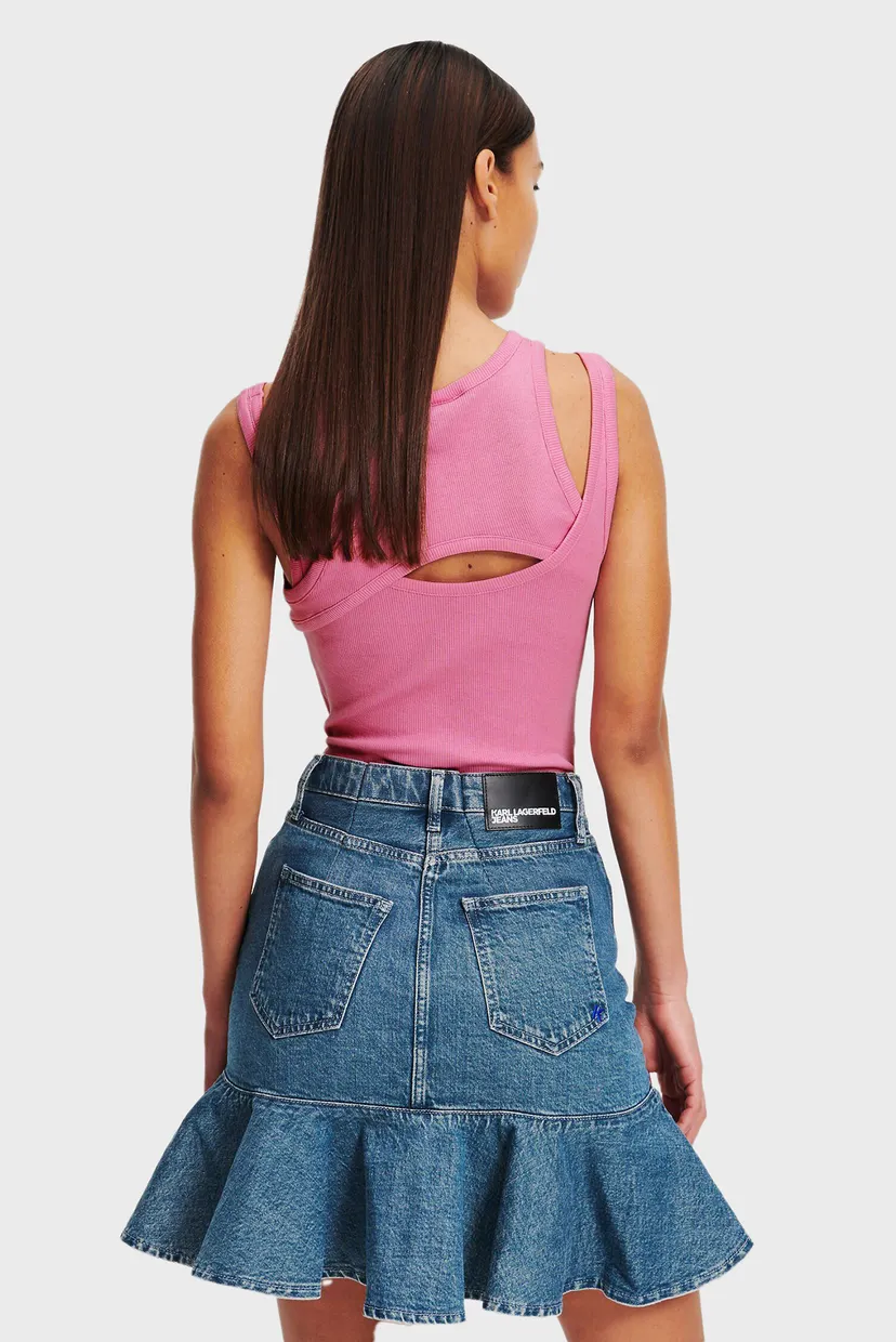 Жіноча рожева майка layered ribbed tanktop 3