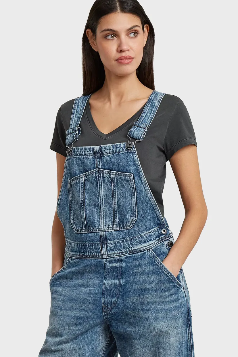 Женский синий джинсовый комбинезон Dungaree 4